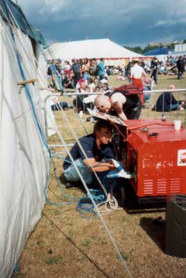 LGBT Pride 96 - Jo David and an engineer attempt to get the generator restarted
