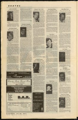 Obituaries in the Bay Area Reporter 5th July 1990 1