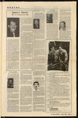 Obituaries in the Bay Area Reporter 5th July 1990 2