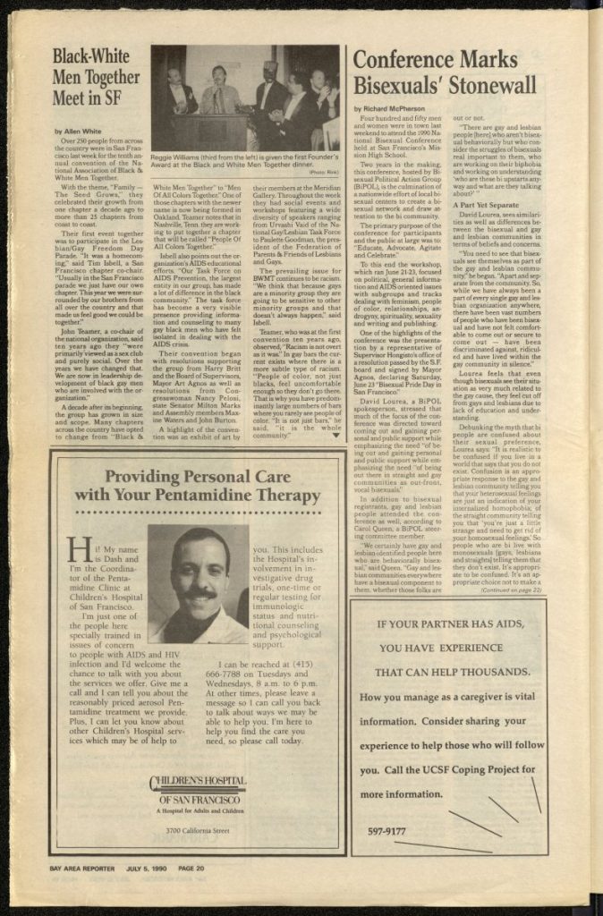 Page 20 of the Bay Area Reporter newspaper, 5th July 1990