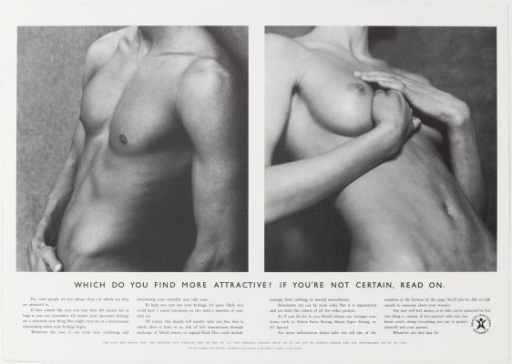 The HEA's 'torsos' ad, showing a male and female upper body, both topless